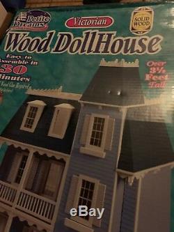 Petite Dreams Victorian Wood Dollhouse Kit 3 1/2 Feet TALL 7 Rooms #20002 NIB