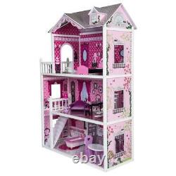 Pink Decorated Barbie Dollhouse Furniture Doll House Kids Toys Dolls Girls Gift