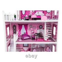 Pink Decorated Barbie Dollhouse Furniture Doll House Kids Toys Dolls Girls Gift