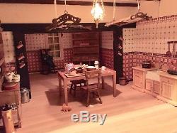 QUALITY DOLLS HOUSE GEORGIAN FULLY DECORATED AND LIT 20 Rooms Plus Stairs