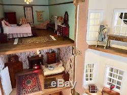 QUALITY DOLLS HOUSE GEORGIAN FULLY DECORATED AND LIT 20 Rooms Plus Stairs