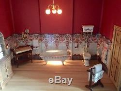 QUALITY DOLLS HOUSE GEORGIAN FULLY DECORATED AND LIT 20 Rooms Plus Stairs