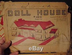 RARE 1925 Dollhouse Kit Paper Cardboard Toy Doll House