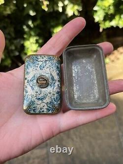 RARE Antique German Lithographed Dolls House Miniature Tin Casket