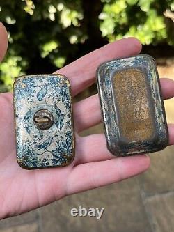 RARE Antique German Lithographed Dolls House Miniature Tin Casket