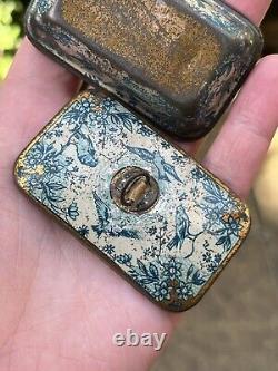 RARE Antique German Lithographed Dolls House Miniature Tin Casket