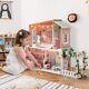 Robotime Large Kids Girls Pretend Play Toy Miniature Furniture Led Dollhouse Set