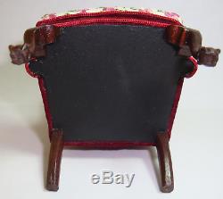 Rare 1980's Dollhouse Miniature Jean Strup & Betty Valentine Crewelwork Armchair