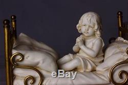 Rare Antique Victorian Bisque Doll House Figurines Miniature Marklin Brass Beds