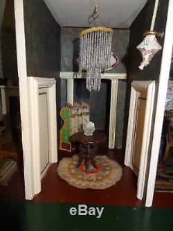 Rare Barley Twist fully furnished G&J Lines Dolls House 1910 with elevator