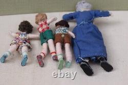 Rare & Collectable Vintage Tomac Miniature Dolls House Dolls x 4 Like Grecon