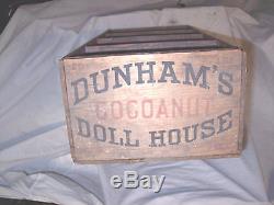 Rare Dunhams Cocoanut Doll House Dollhouse, Original