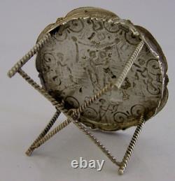 Rare Dutch Solid Sterling Silver Miniature Dolls House Table 1893 Antique