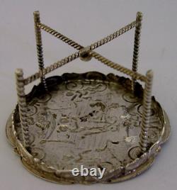 Rare Dutch Solid Sterling Silver Miniature Dolls House Table 1893 Antique