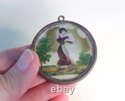 Rare Miniature Glass & Foil Picture For Dolls House