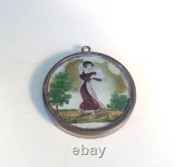 Rare Miniature Glass & Foil Picture For Dolls House