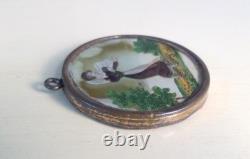 Rare Miniature Glass & Foil Picture For Dolls House