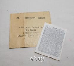 Rare Queen Mary's Dolls House Miniature The Times Newspaper 1924