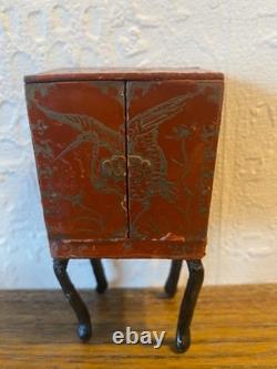 Rare RED Westacre vintage dolls house hand made cabinet