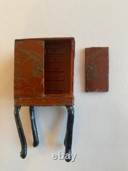 Rare RED Westacre vintage dolls house hand made cabinet