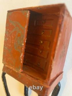 Rare RED Westacre vintage dolls house hand made cabinet