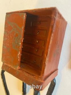 Rare RED Westacre vintage dolls house hand made cabinet