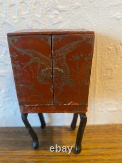 Rare RED Westacre vintage dolls house hand made cabinet