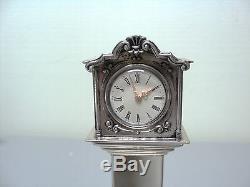 Rare Vintage Dutch. 833 Silver Miniature Doll House Grandfather Clock