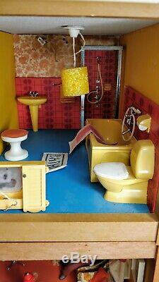 Rare Vintage Lundby 4 Floor Dolls house Joblot Bundle Furniture Boxed Dolls +++