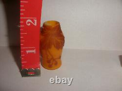 Rare antique 1900`s Weis miniature cabinet doll house cameo art glass vase