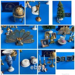 Reutter Dolls House Miniatures Xmas Tree, Fire Fan, Toilet Roll Holder. X 18