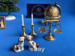 Reutter Dolls House Miniatures Xmas Tree, Fire Fan, Toilet Roll Holder. X 18