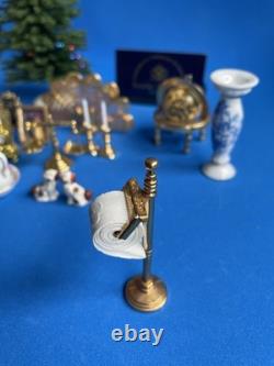 Reutter Dolls House Miniatures Xmas Tree, Fire Fan, Toilet Roll Holder. X 18