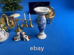 Reutter Dolls House Miniatures Xmas Tree, Fire Fan, Toilet Roll Holder. X 18