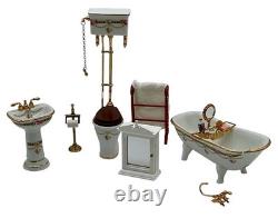 Reutter Germany 112 Dolls House Bathroom Complete Suite & Accessories Exc Con