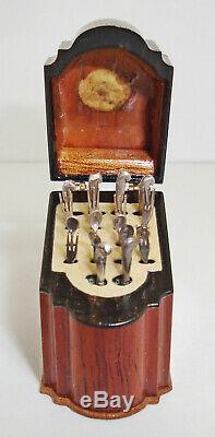 Richard Simms Dollhouse Miniature Knife Cutlery Box + 6 Sterling Place Settings