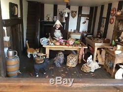 Robert Stubbs Tudor dolls house. Ooak contents. Artisan pieces. Unique witch