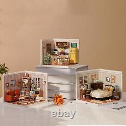 Rolife 3Pcs Mini Doll House Kit Miniature DIY Dollhouse With Furniture Kids Gift