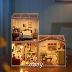 Rolife 3Pcs Mini Doll House Kit Miniature DIY Dollhouse With Furniture Kids Gift