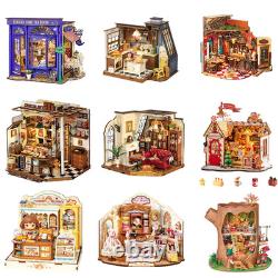 Rolife 9Kit Miniature Wooden Dollhouse DIY LED House Decor Adult Gift
