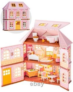 Rolife DIY Fairy Rose Cottage Haley Island LED Miniature Dollhouse Kit Gift Toy