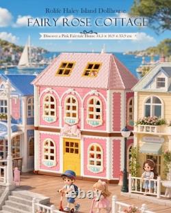 Rolife DIY Fairy Rose Cottage Haley Island LED Miniature Dollhouse Kit Gift Toy
