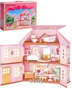 Rolife DIY Fairy Rose Cottage Haley Island LED Miniature Dollhouse Kit Gift Toy