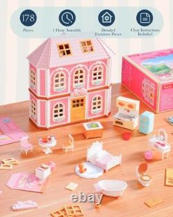 Rolife DIY Fairy Rose Cottage Haley Island LED Miniature Dollhouse Kit Gift Toy