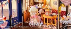 Rolife Leisure Time Tea Room DIY Miniature House Kit Wooden Dollhouse LED Copy