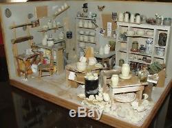 SALE Craig Roberts Pottery Shop Room Box w Accessories OOAK Dollhouse Mini