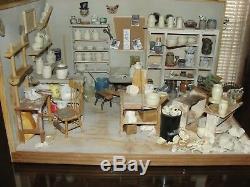 SALE Craig Roberts Pottery Shop Room Box w Accessories OOAK Dollhouse Mini