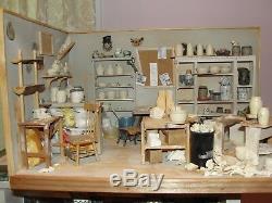 SALE Craig Roberts Pottery Shop Room Box w Accessories OOAK Dollhouse Mini