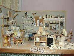 SALE Craig Roberts Pottery Shop Room Box w Accessories OOAK Dollhouse Mini