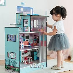 SOLD OUT Teamson Kids Childrens Dreamland Barcelona Blue Doll House & Furniture